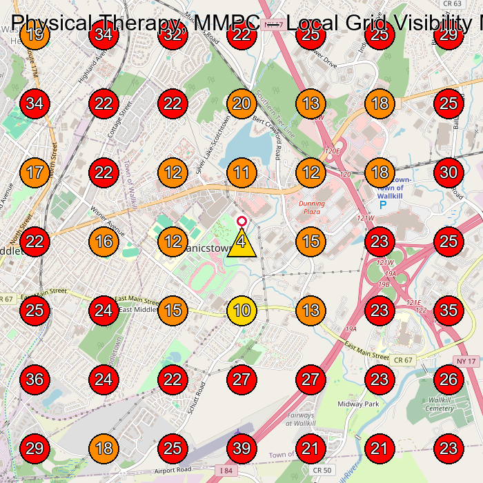 Physical Therapy, MMPC GeoGrid visibility map for Landscaper in Middletown